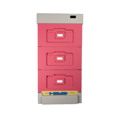 Bienenbeute aus Styropor  DNM,Zander  mit einem hohen hygienischen Boden BeeHome (ohne Innendeckel) rosa-grau