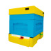 Polystyrene beehive Zander with a hygienic bottom  for four families Bee Home, painted blue and yellow 
