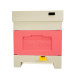 Polystyrene beehive Zander with a hygienic bottom  for four families Bee Home, painted pink and gray