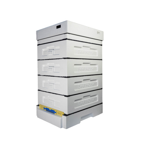  Unpainted polystyrene Dadant 1/2 beehive for 10 frames BeeHome with a hygienic bottom