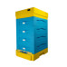  Polystyrene Dadant 1/2 beehive for 10 frames BeeHome with a hygienic bottom, painted yellow and blue 