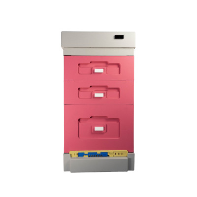 Bienenbeute aus Styropor  Dadant-10 Rähmchen  mit einem hohen hygienischen Boden BeeHome  rosa