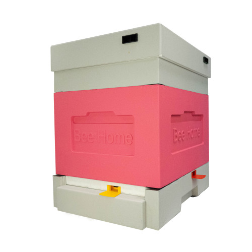 Bienenbeute aus Styropor  Dadant  mit einem hohen hygienischen Boden für vier Bienenfamilien BeeHome  rosa