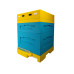 Polystyrene Dadant beehive for 12 frames BeeHome with a hygienic bottom for two families, painted blue and yellow