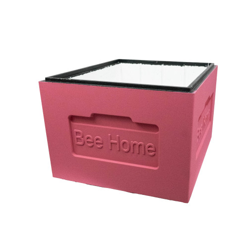 Корпус вулика пінополістирол 10 рамок Дадан ділений BeeHome  фарбований рожевий