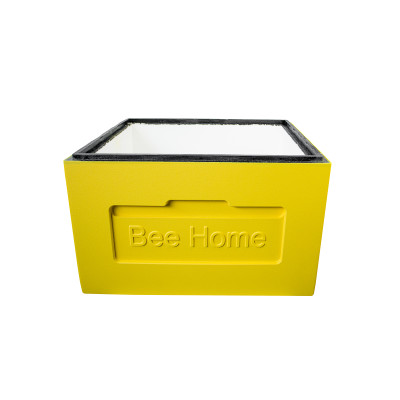 Корпус вулика пінополістирол 10 рамок Дадан ділений BeeHome  фарбований жовтий