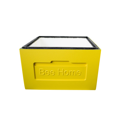 Корпус вулика пінополістирол 10 рамок Дадан ділений BeeHome  фарбований жовтий