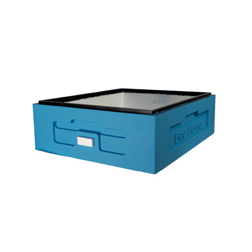 Zarge Styropor Dadant-10 Rähmchen 1/2 Bee Home bemalt blau
