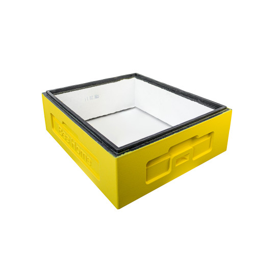 Painted polystyrene Dadant 1/2 hive body for 10 frames BeeHome, yellow