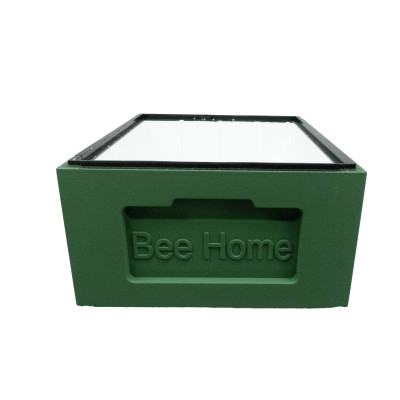 Zarge Styropor Zander-10 Rähmchen geteilt Bee Home bemalt grün