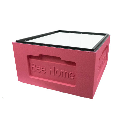 Корпус пінополістирол до вулика Zander-10 рамок ділений Bee Home фарбований рожевий