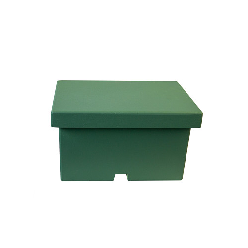The polystyrene nucleus for 1 colony, BeeHome, painted green