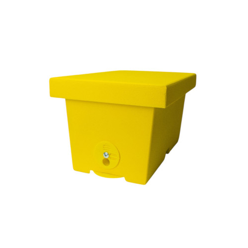 The polystyrene nucleus for 1 colony, BeeHome, painted yellow